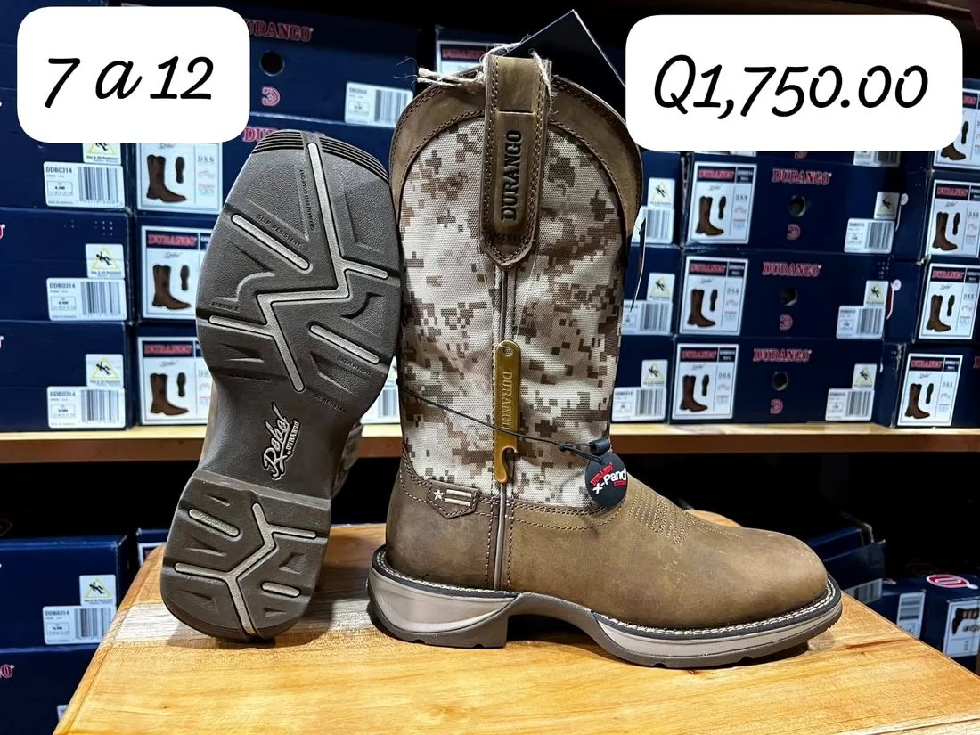Bota Durango café y beige